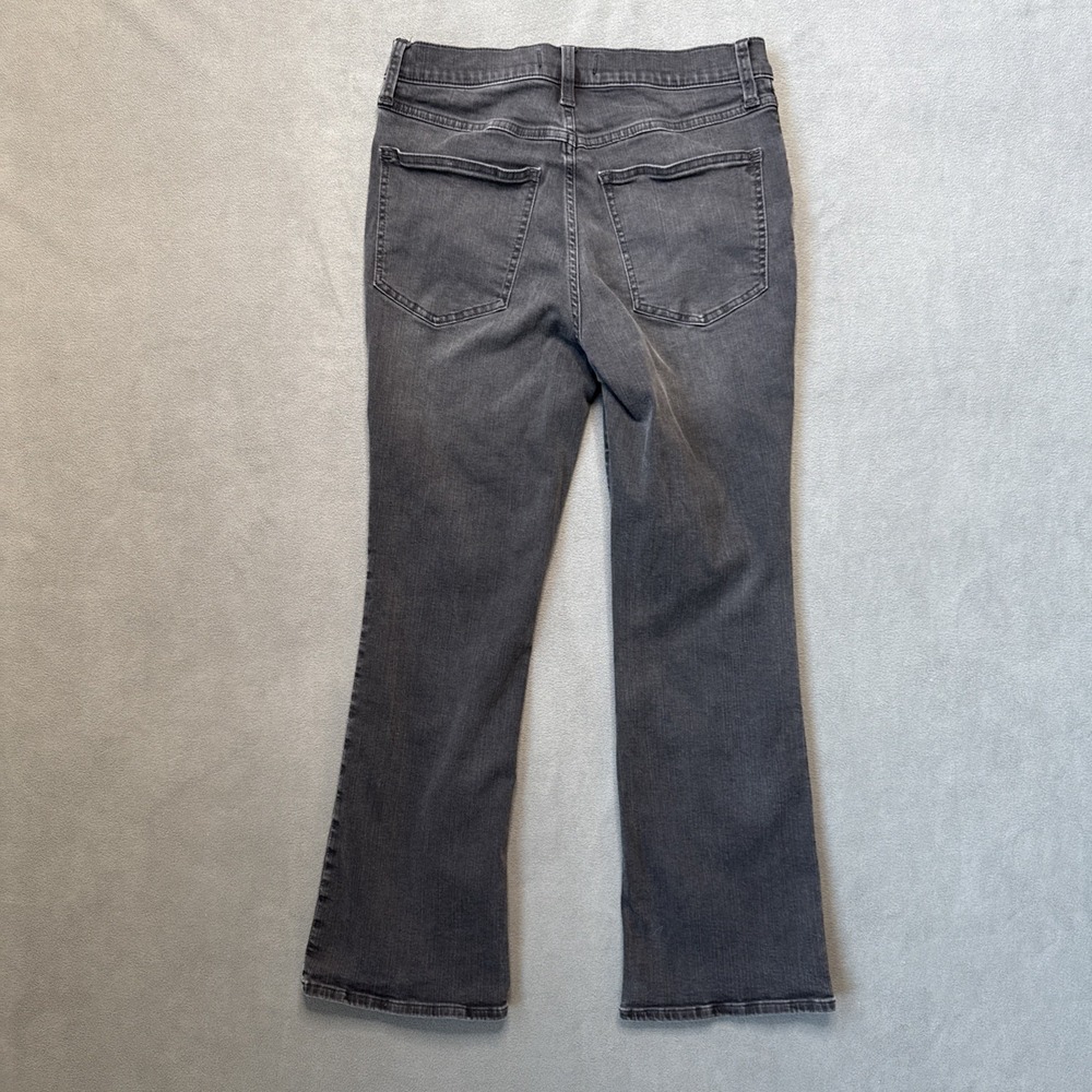 Madewell Jeans Womens 28 Black Mid Rise Kick‎ Out Bootcut Crop Stretch Denim - Picture 2 of 12